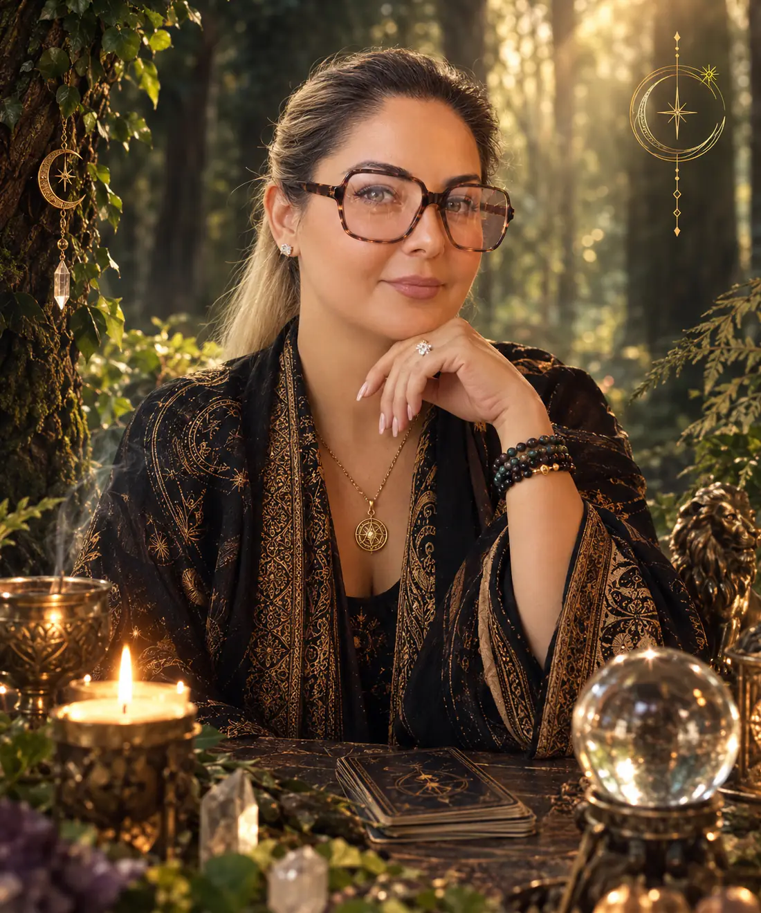 Eleonora at her candle-lit table
